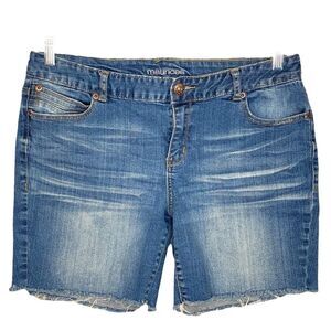 Maurices Blue Denim Cut Off Shorts Juniors Size 13-14 with Pockets